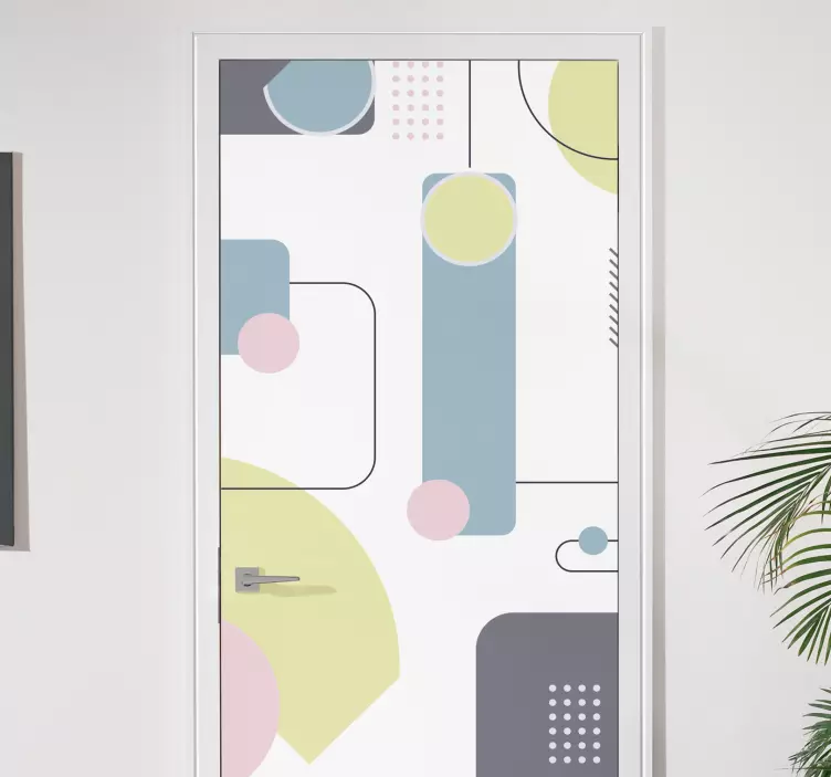Geometric Circle Patterns door sticker - TenStickers