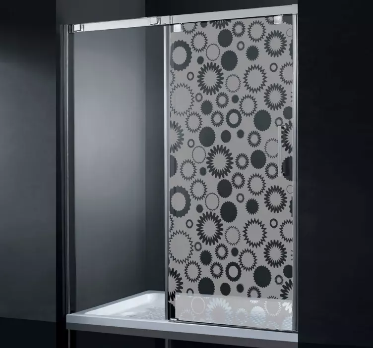 Geometric Floral Shape Shower Decal - TenStickers