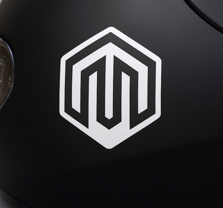 Geometric modern hexagon design motorcycle sticker - TenStickers