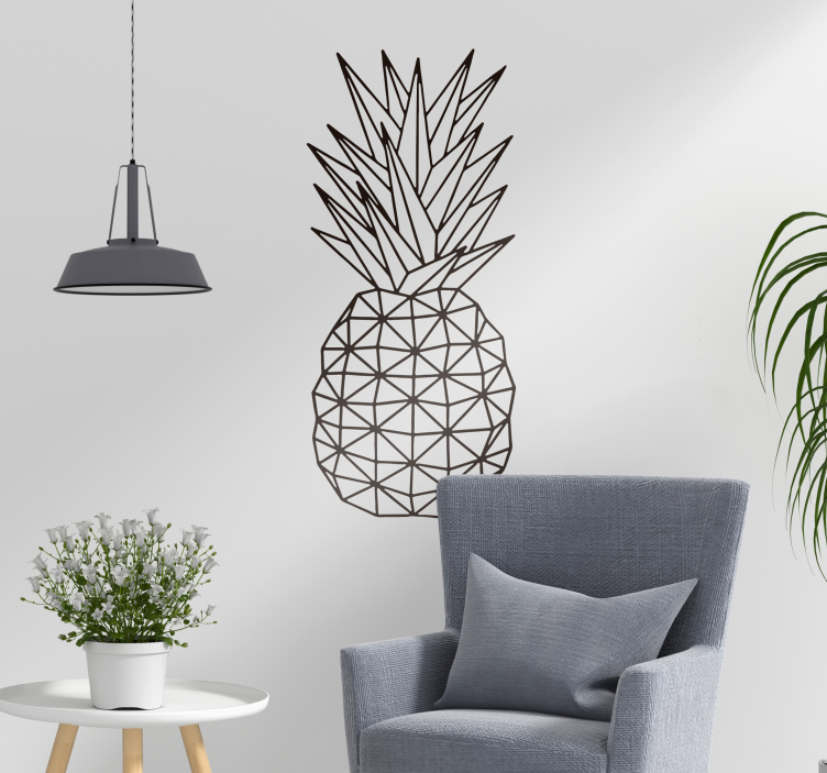 Geometric Pineapple Wall Sticker - TenStickers