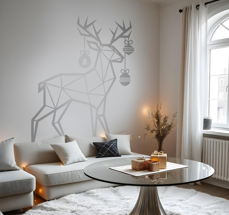 geometric reindeer Christmas sticker - TenStickers