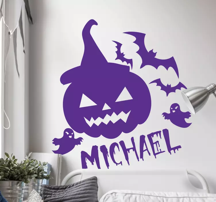 Ghostly Pumpkin Family halloween sticker - TenStickers