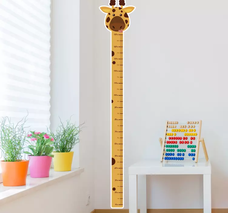 Giraffe Growth Chart height scale sticker - TenStickers