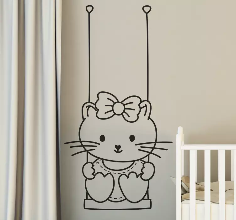 Girl in Swing Decorative Sticker - TenStickers