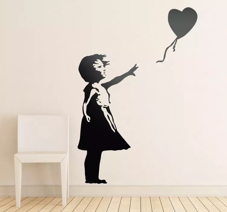 Girl with Balloon Banksy Silhouette Wall Art Sticker - TenStickers