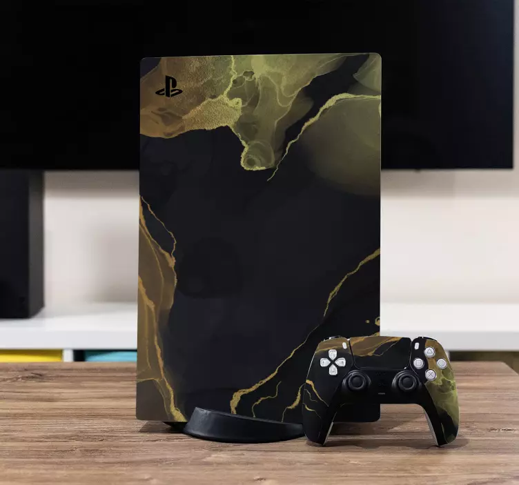 GOLDEN MARBLE PATTERN PS5 skin - TenStickers