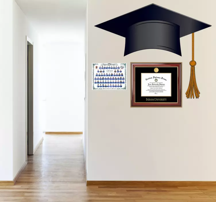 Graduation Hat Wall Sticker - TenStickers