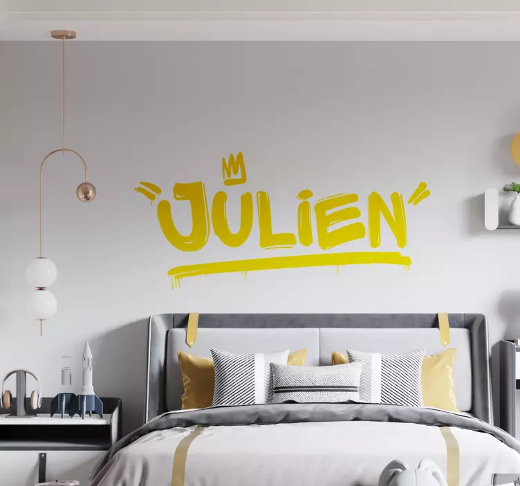 Graffiti with name and crown teenage wall decals - TenStickers