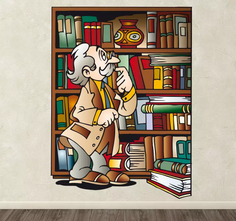 Grandad's Library Children's Sticker - TenStickers