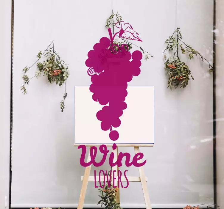 Grape Cluster Wine shop window sticker - TenStickers