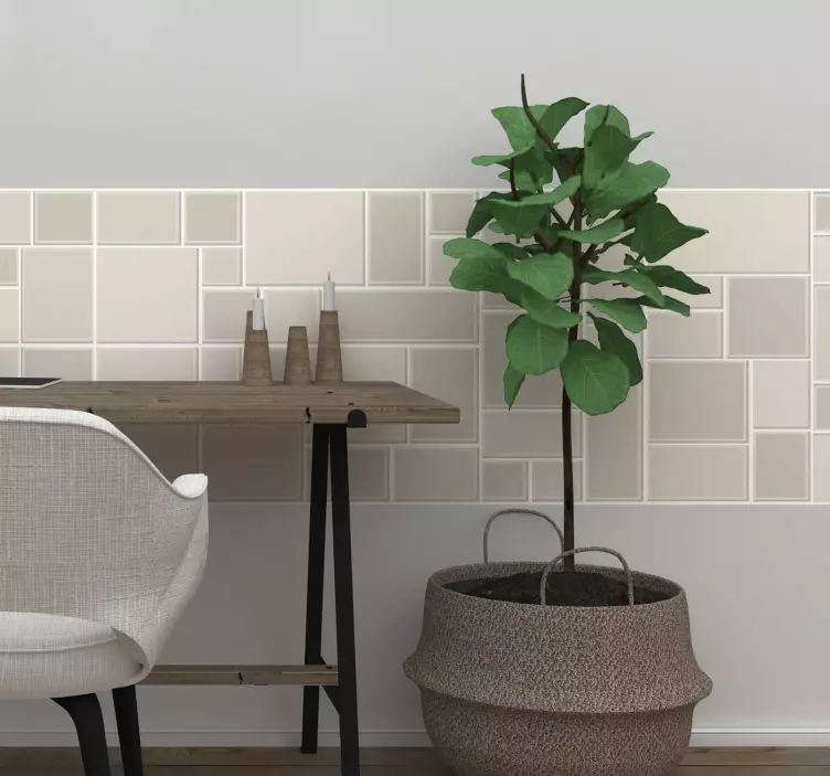 Gray stone pattern wall border sticker - TenStickers
