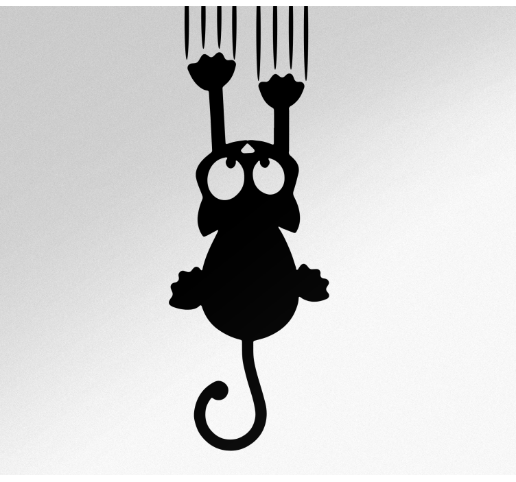 Hanging Cat Silhouette cat sticker - TenStickers