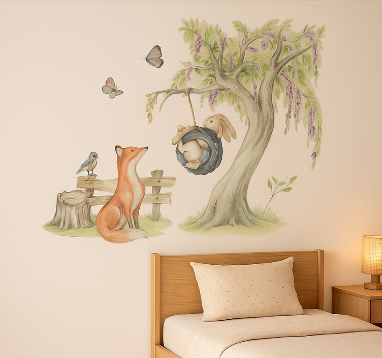 Happy forest wall mural sticker - TenStickers