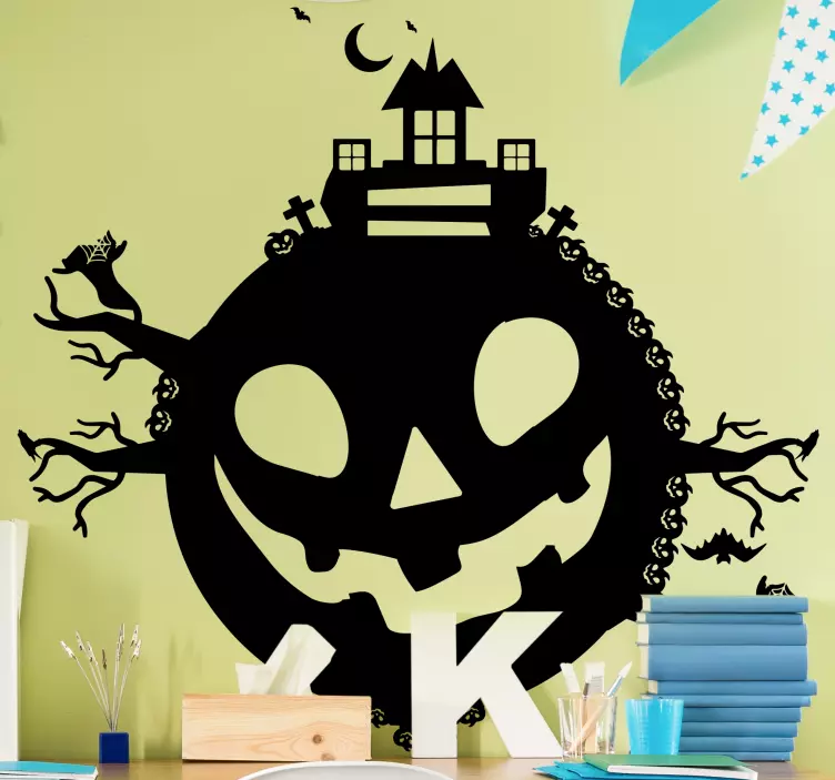Haunted Pumpkin House halloween sticker - TenStickers