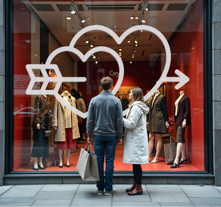 hearts and arrow valentine's sticker - TenStickers