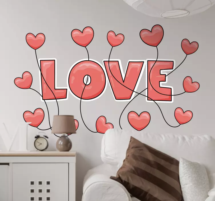 HEARTS AND LOVE DISPLAY romantic stickers - TenStickers