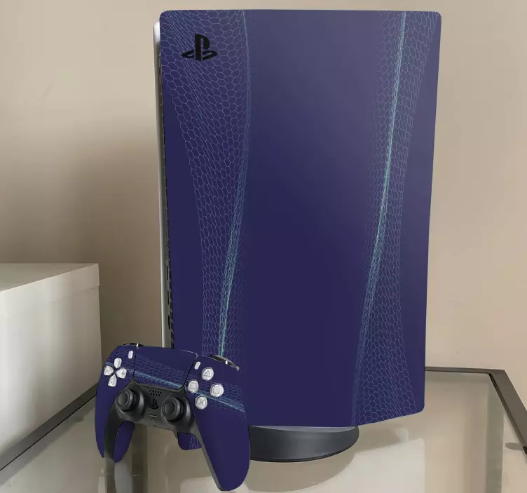 Hexagonal wave background PS5 sticker - TenStickers