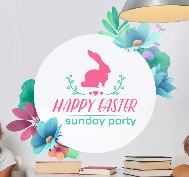Holiday sticker easter bunny celebration - TenStickers