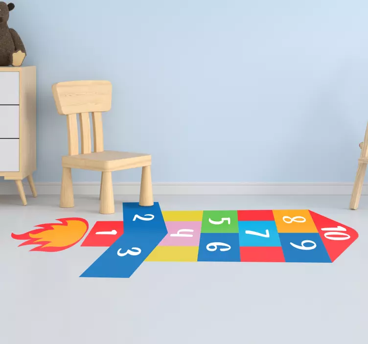 Hopscotch Rocket floor sticker - TenStickers