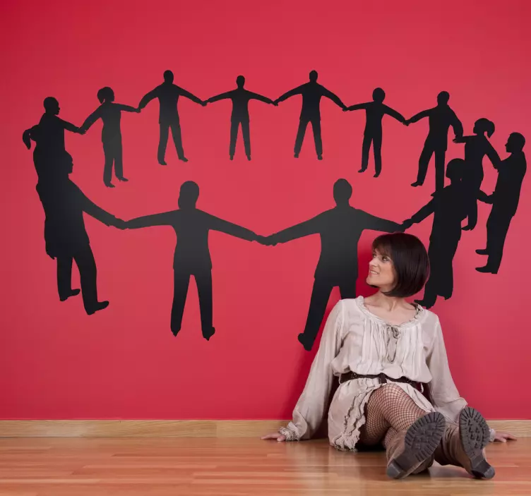 Human Circle Wall Sticker - TenStickers