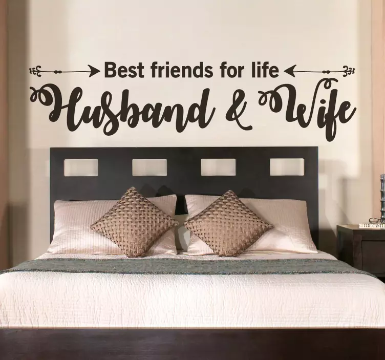 Husband and Wife Bed Sticker - TenStickers