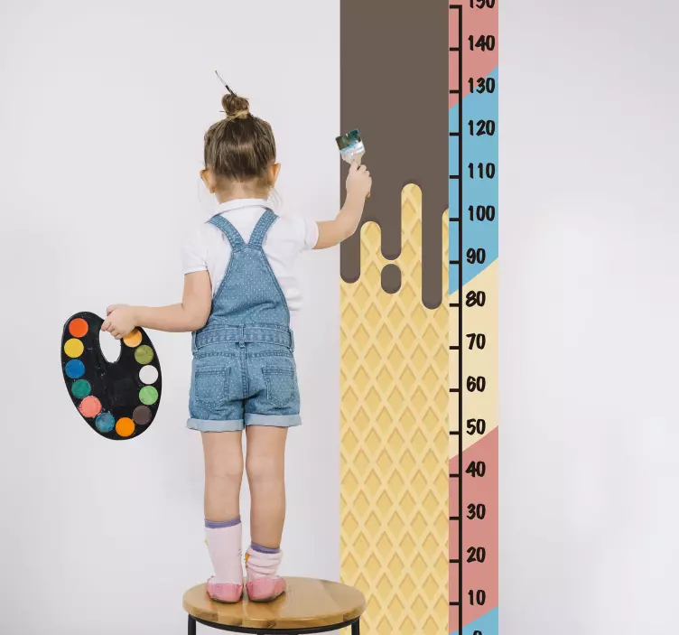 Ice Cream Growth Chart height scale sticker - TenStickers