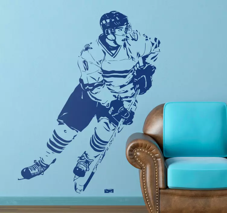 Ice Hockey Player Wall Sticker - TenStickers