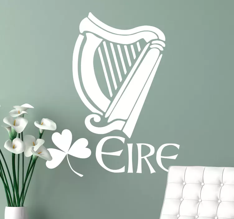 Irish Harp Wall Sticker - TenStickers
