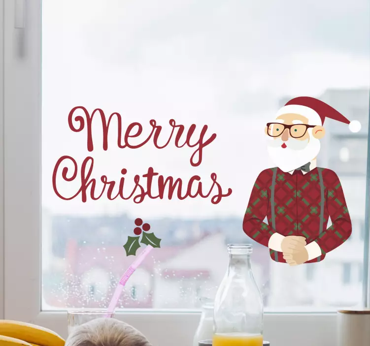 Jolly Santa Claus holiday sticker - TenStickers
