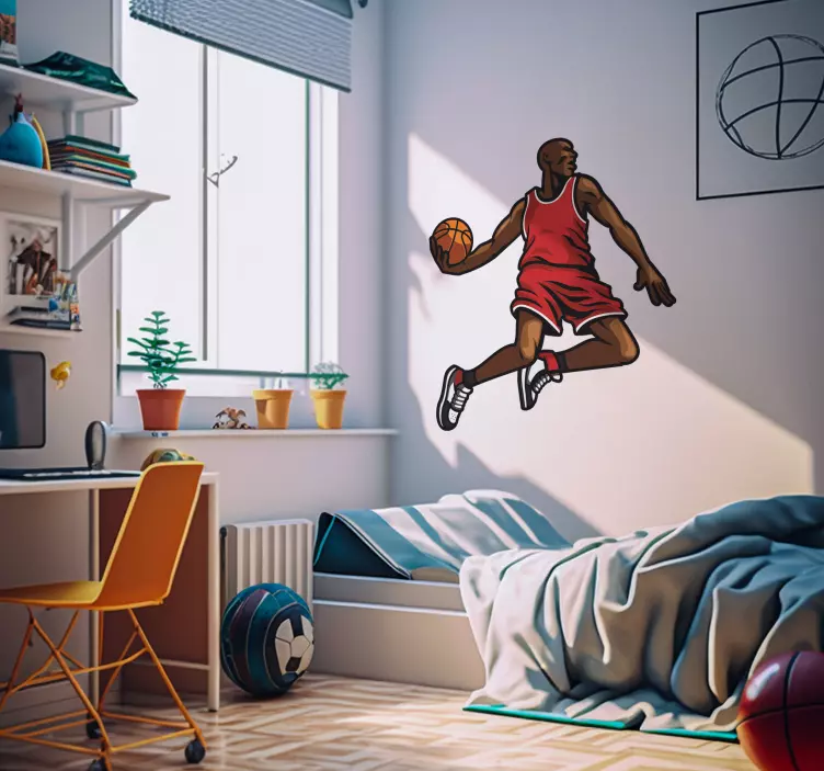 Jumpende Basketballspieler wall sticker - TenStickers