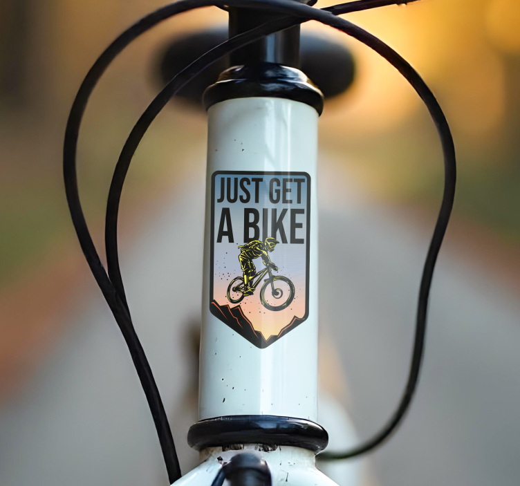 'Just get a bike'  bike sticker - TenStickers