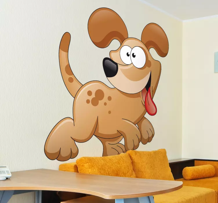 Kids comic cartoon wall dog sticker - TenStickers