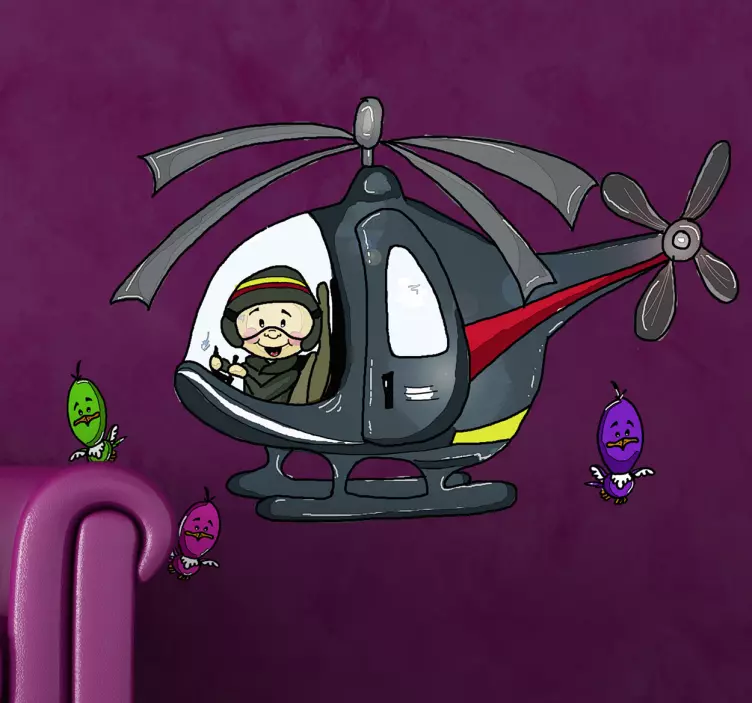 Kids Helicopter Sticker - TenStickers