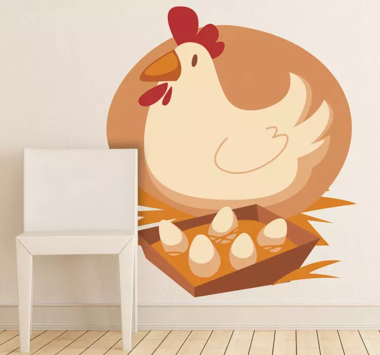 Kids Hen & Eggs Wall Sticker - TenStickers