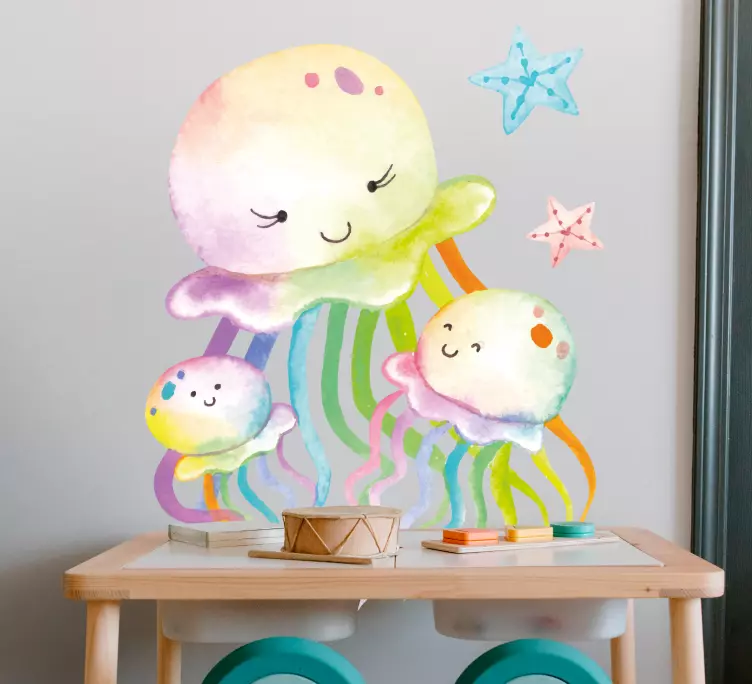 Kids jellyfish  marine wall sticker - TenStickers