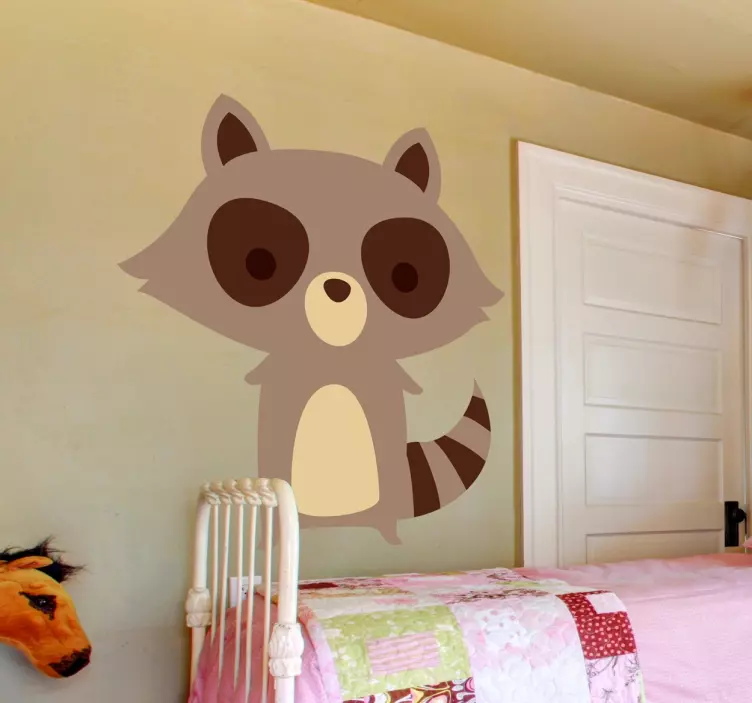 Kids Raccoon Wall Sticker - TenStickers
