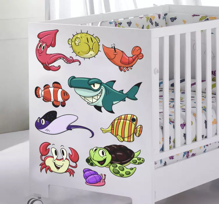 Kids Sea Creatures Stickers - TenStickers