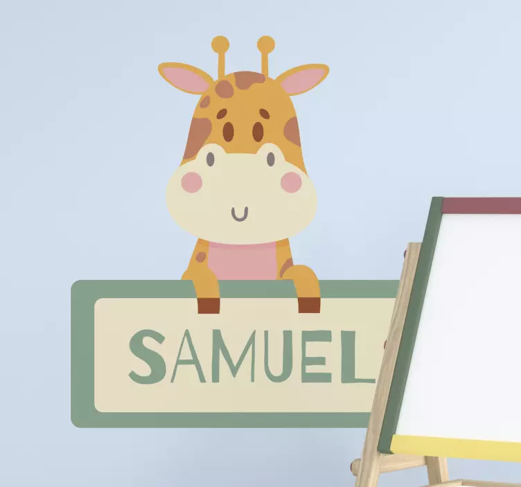 Kid's sticker adorable giraffe design - TenStickers