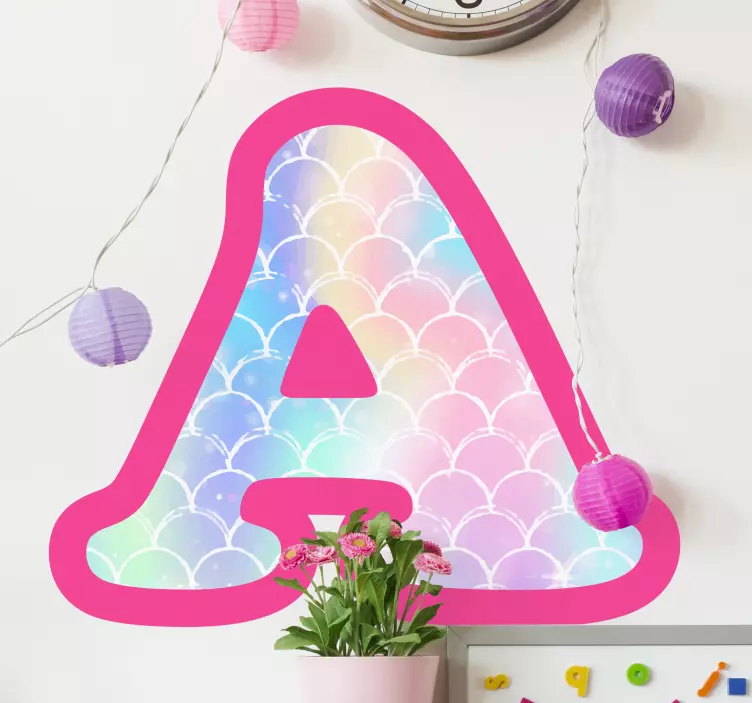Kid's sticker colorful initial letter - TenStickers