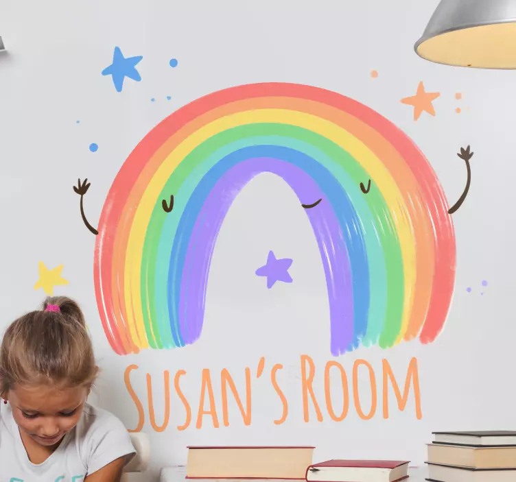 Kid's sticker colorful rainbow art design - TenStickers