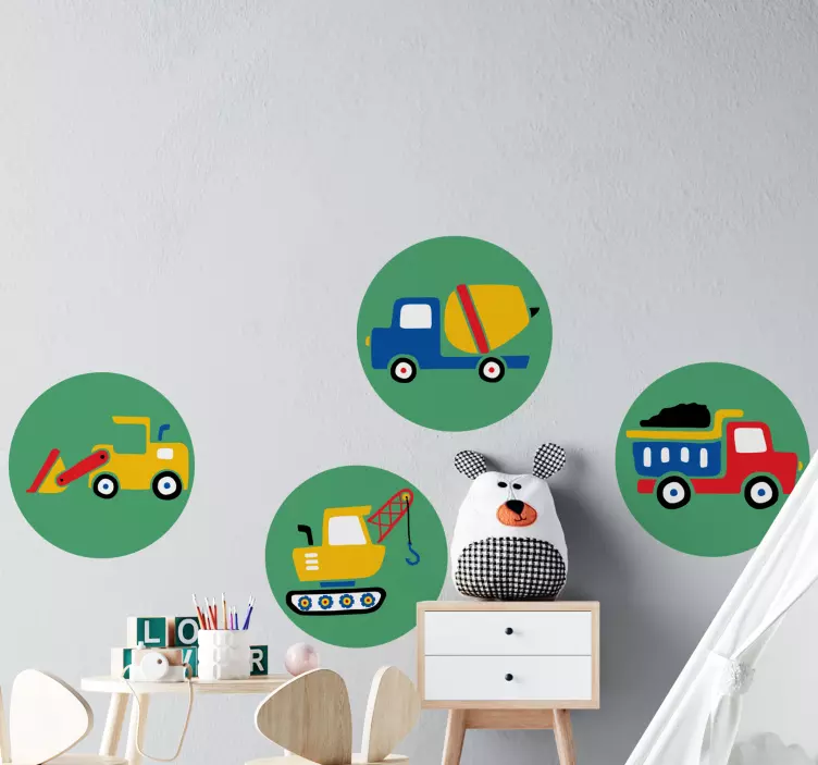 Kid's sticker construction vehicle stickers - TenStickers