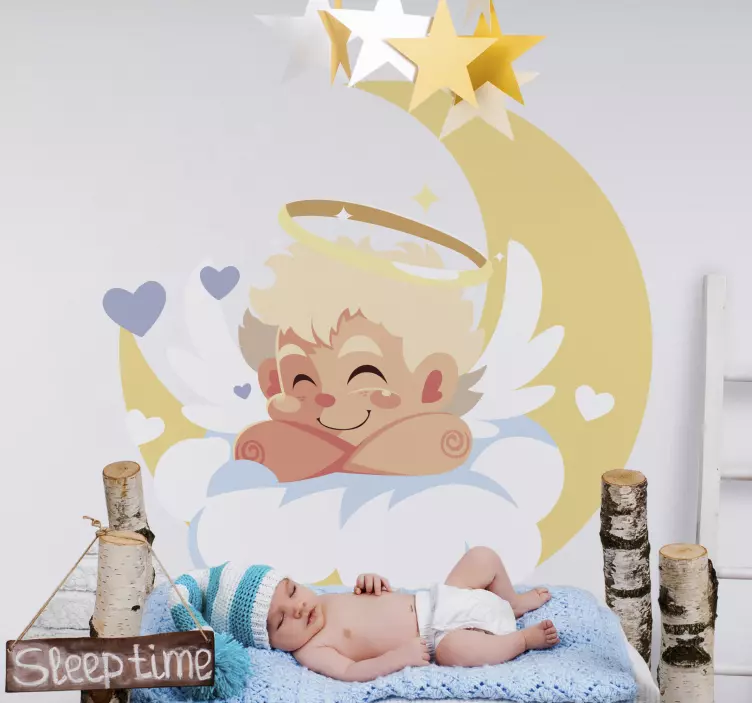 Kid's sticker cute cherub illustration - TenStickers