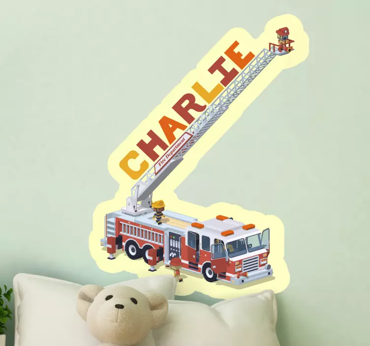 Kid's sticker fire truck adventure - TenStickers