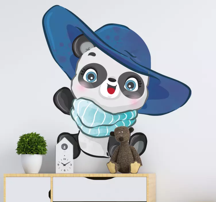 Kid's sticker happy panda design - TenStickers