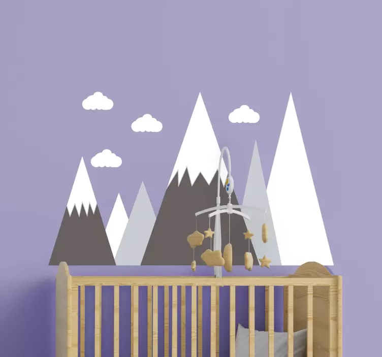 Kid's sticker mountain nursery scene - TenStickers