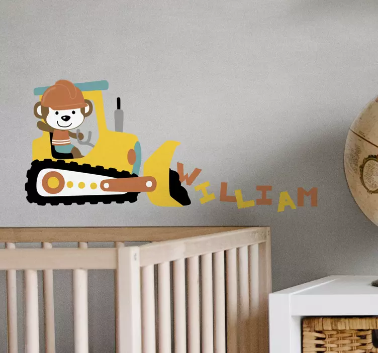 Kid's sticker of adorable construction character - TenStickers