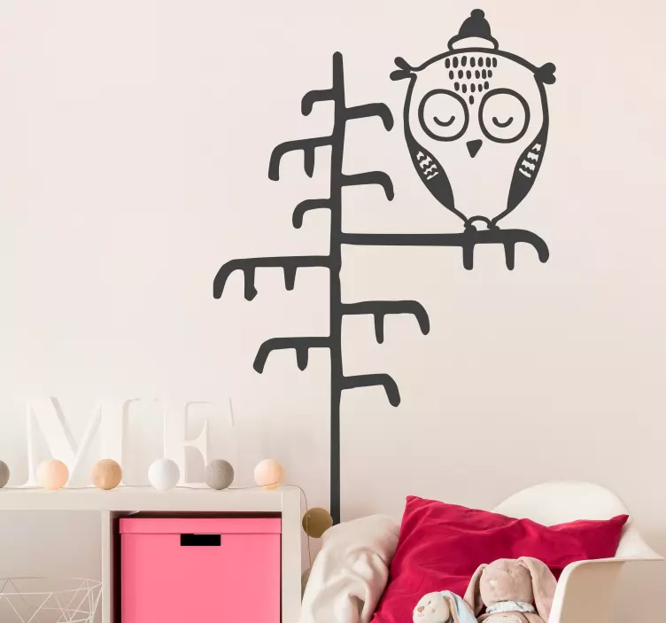 Kid's sticker owl tree decor - TenStickers