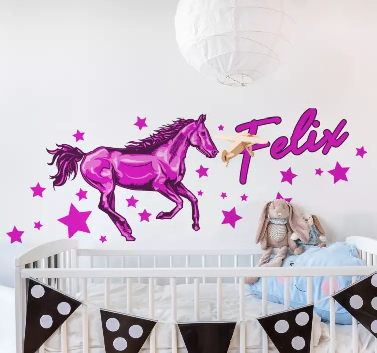 Kid's sticker playful horse adventure - TenStickers
