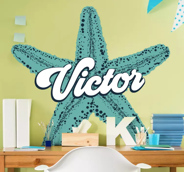 Kid's sticker starfish custom name - TenStickers