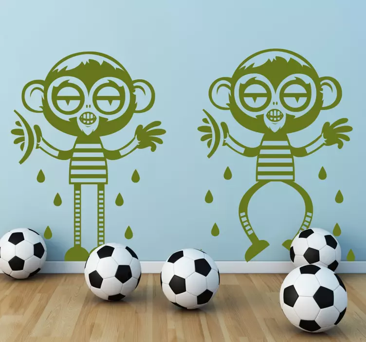 Kids Twin Monkeys Wall Sticker - TenStickers